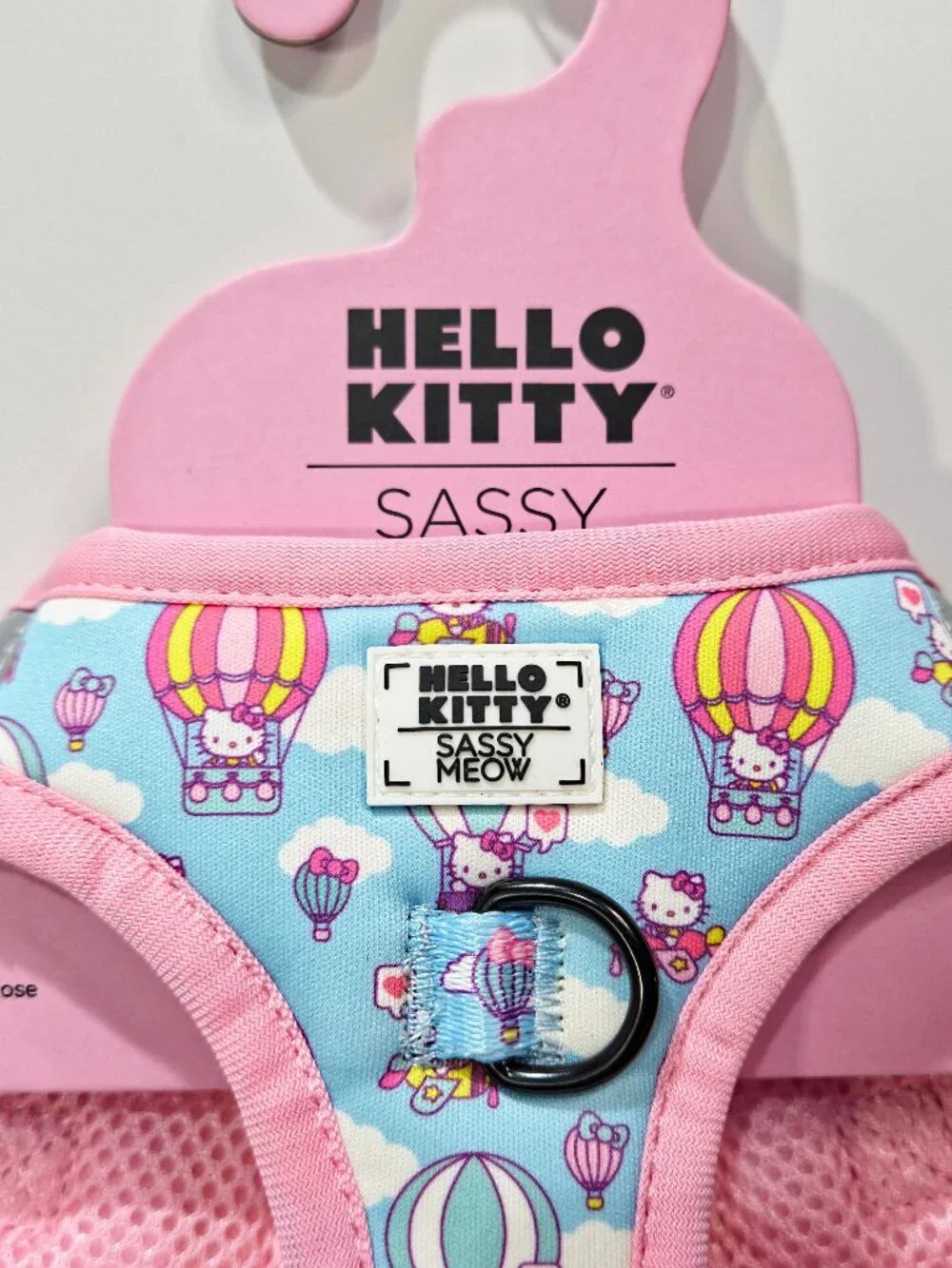 Sassy Meow, Hello Kitty Cat Harness, MD, Pink w/Blue, NEW